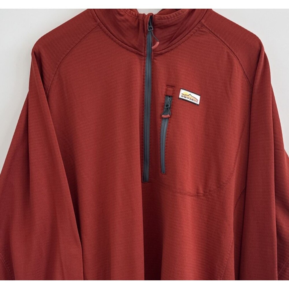Orvis 1/4 Zip Pullover Performance Stretch Jacket Mens XL Rust Athleisure Earthy